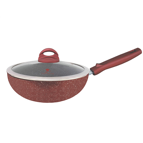ბიო გრანიტის ტაფა-ქვაბი BERLLONG LAVA STONE RED RWF-30G