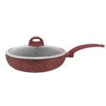 ბიო გრანიტის ტაფა-ქვაბი BERLLONG LAVA STONE RED RVF-26G