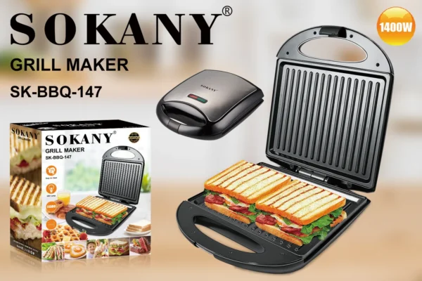 სენდვიჩის აპარატი SOKANY BBQ-147 - Image 3