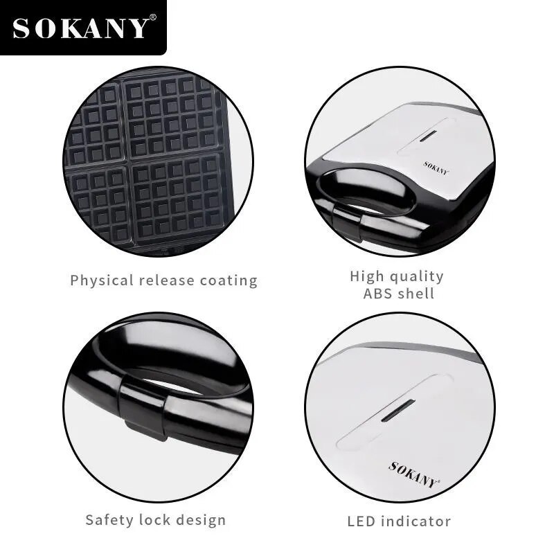 ბელგიური ვაფლის საცხობი Sokany SK-813 - Image 7