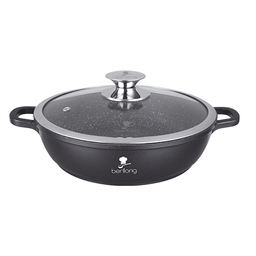 ბიო გრანიტის ტაფა-ქვაბი BERLLONG Classic Line FG-28 cm