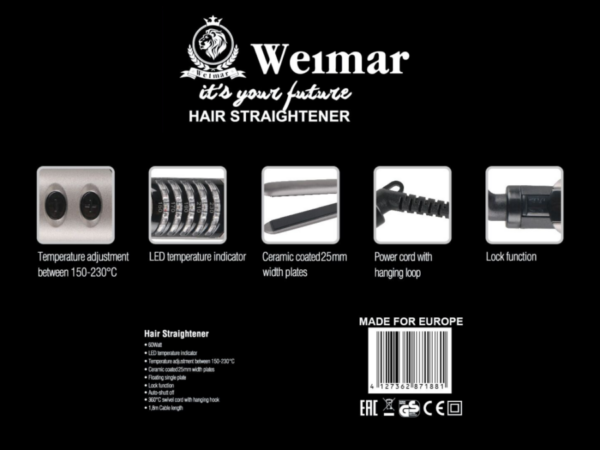 თმის უთო Weimar WE‑HS6530FG - Image 3