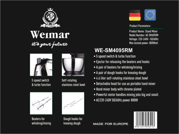 ჯამიანი მიქსერი Weimar WE‑SM4095RM - Image 2